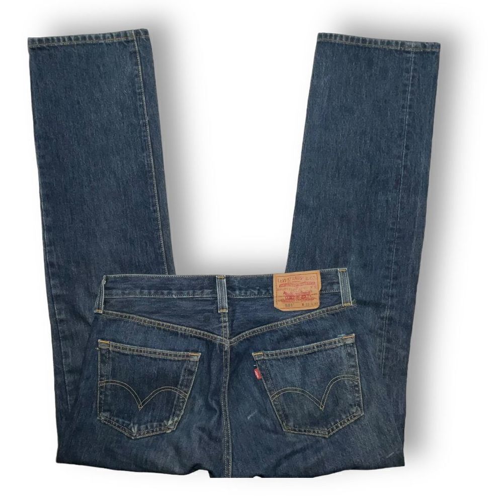 🔵 Levi’s 501 Original Straight Leg Jeans 👖 Men’s 32x32 | Button-Fly Classic - Picture 4 of 6